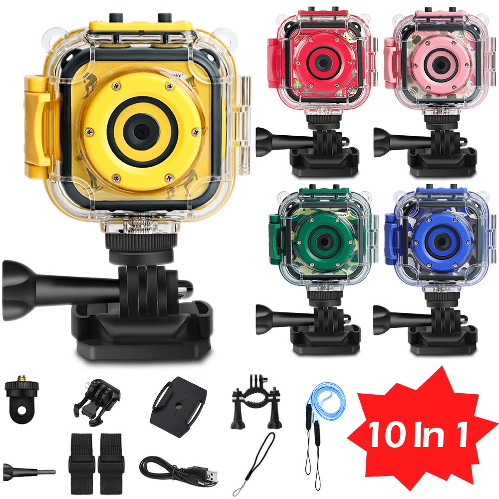 Prograce Camera Trẻ Em Camera Chống Nước Cho Trẻ Em Hành Động Video Camera Chụp Ảnh Dưới Nước Go HD Pro Máy Quay Phim Đồ Chơi Trẻ Em