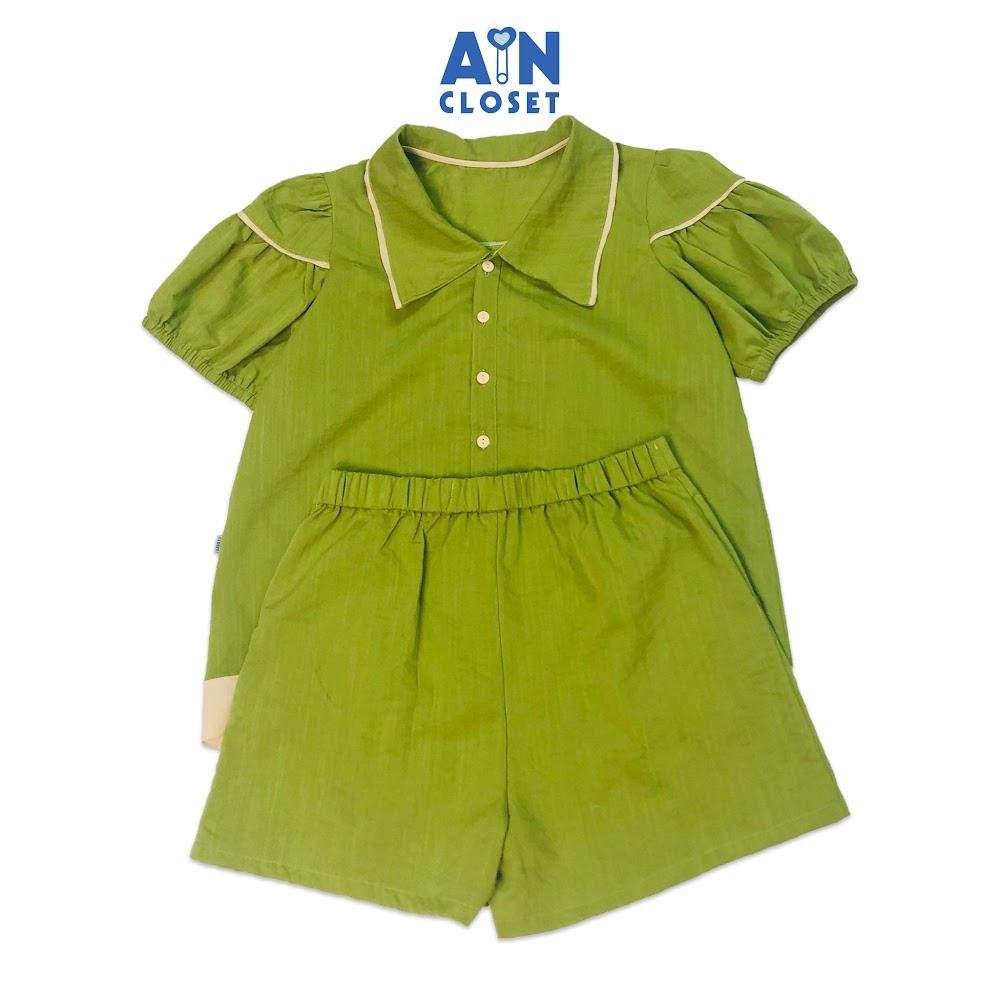 Bộ quần áo ngắn cho mẹ Xanh golf đũi xước - AICDMEI3QI1X - AIN Closet