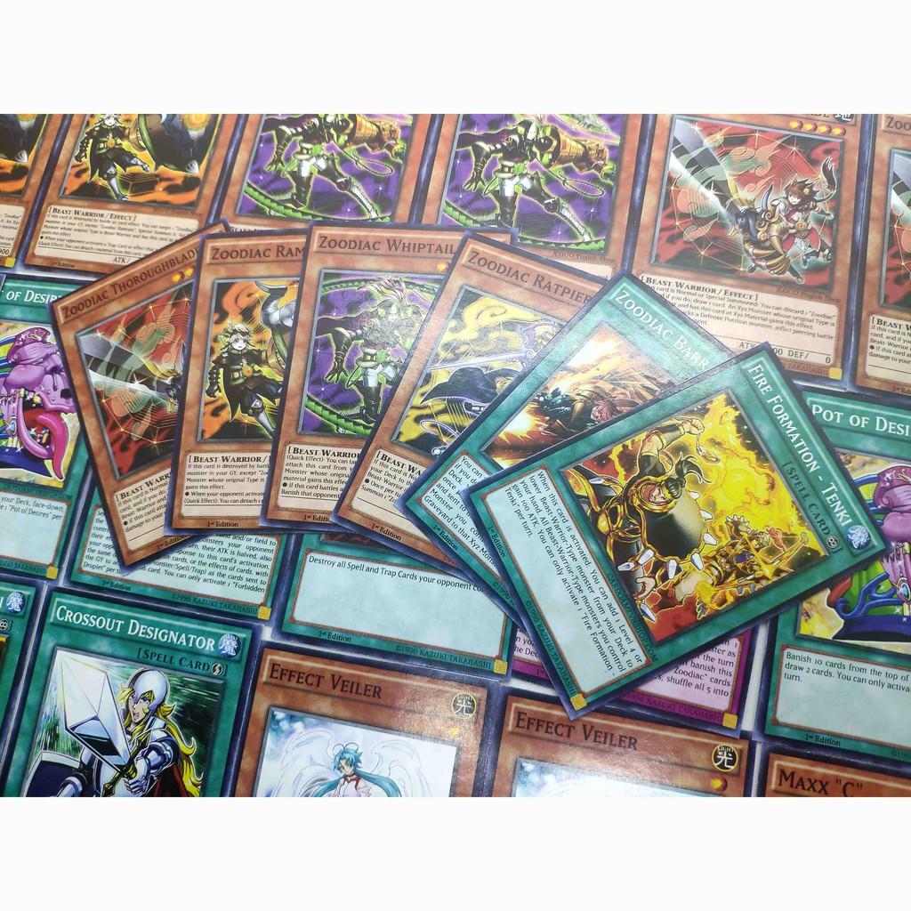 Bài Yugioh ️️ Thẻ bài Yugioh Zoodiac deck 54 lá