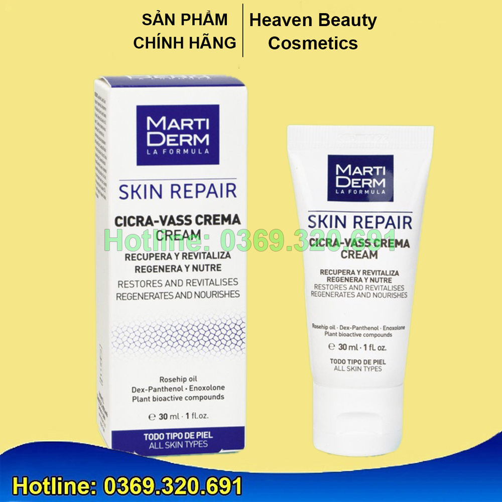 Kem Dưỡng Phục Hồi Da Nhạy Cảm MartiDerm Skin Repair Cicra Vass Cream 30ml