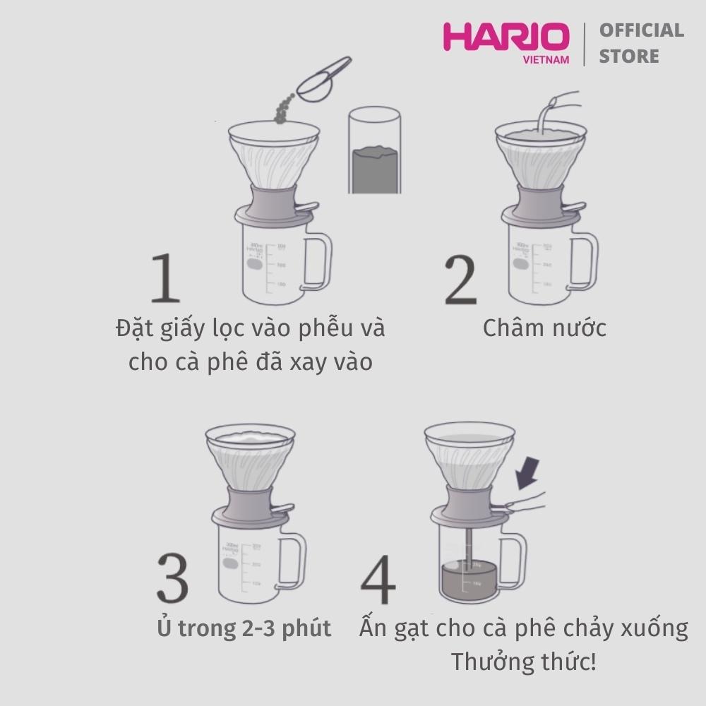 Bình pha cà phê Hario 300ml (SSD-5012-B) Kèm 40 giấy lọc cà phê