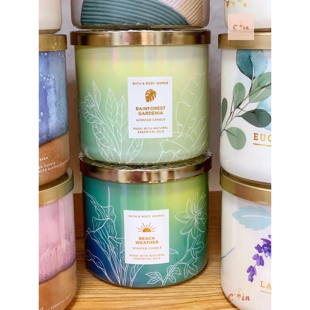 (BBW 3 bấc SPRING SUMMER) Nến thơm Bath Body Works 3-wick candles 411g hàng Mỹ - hoa cỏ,trái cây, trà bánh, kem