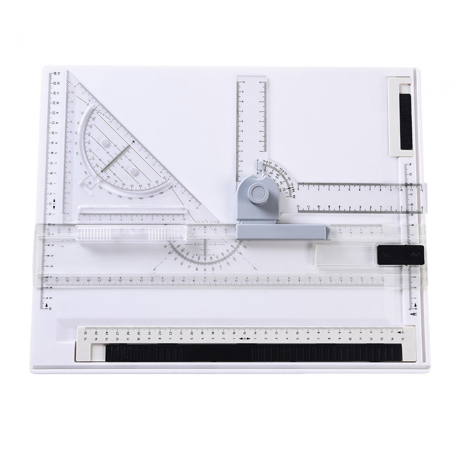 A4 Drawing Board Drafting Table with Clear Ruler Parallel Motion Portable