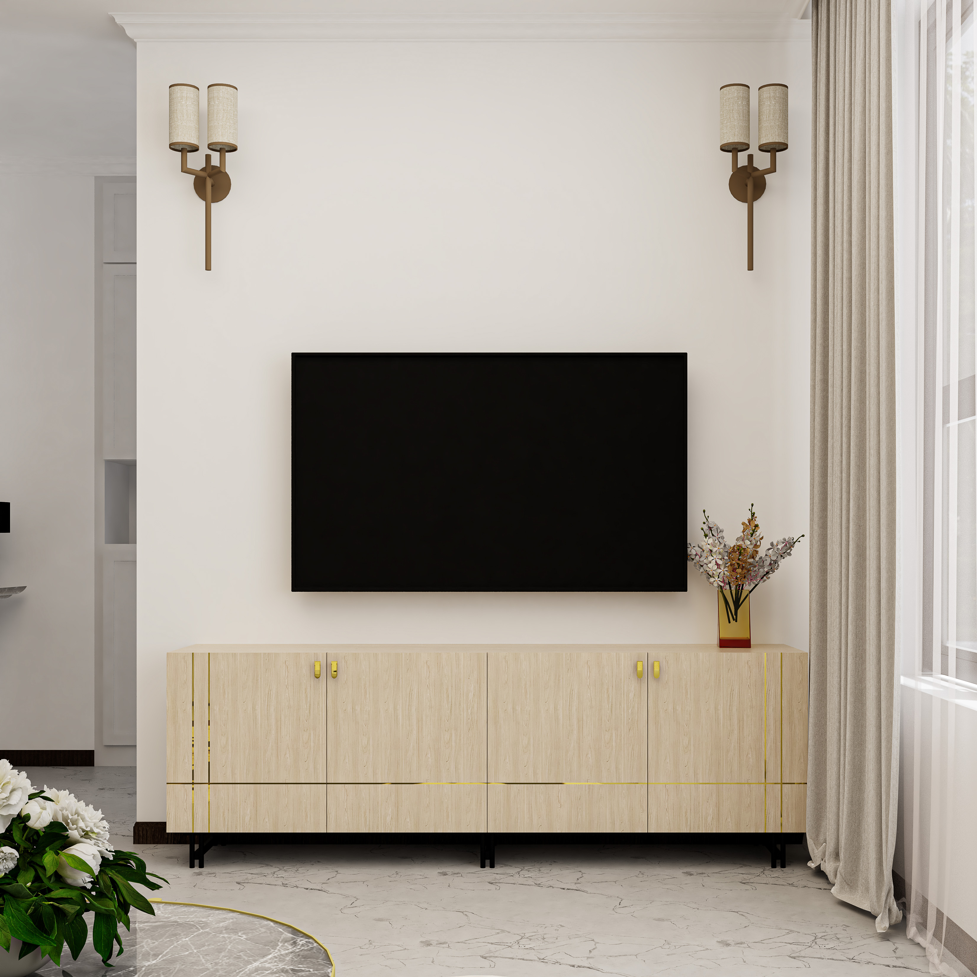 JOCASTA, Tủ lưu trữ 4 cửa mở - Chân sắt, 200cm x 40cm x 68cm , TCM_176