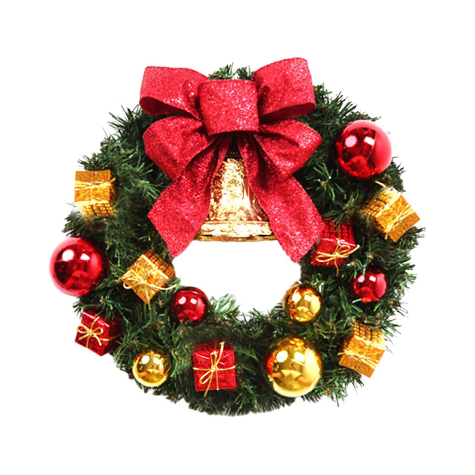 Artificial Christmas Wreath Front Door Wreath 30cm Housewarming Holiday Garland Decoration for Wedding Home Dining Room Party