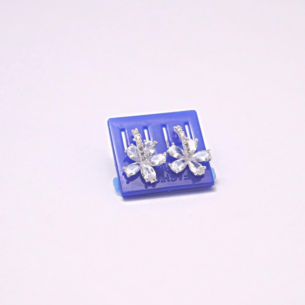 Bông tai bạc ATJ9083 , hoa tai nữ hình hoa đá Stone flower shape ANTA Jewelry