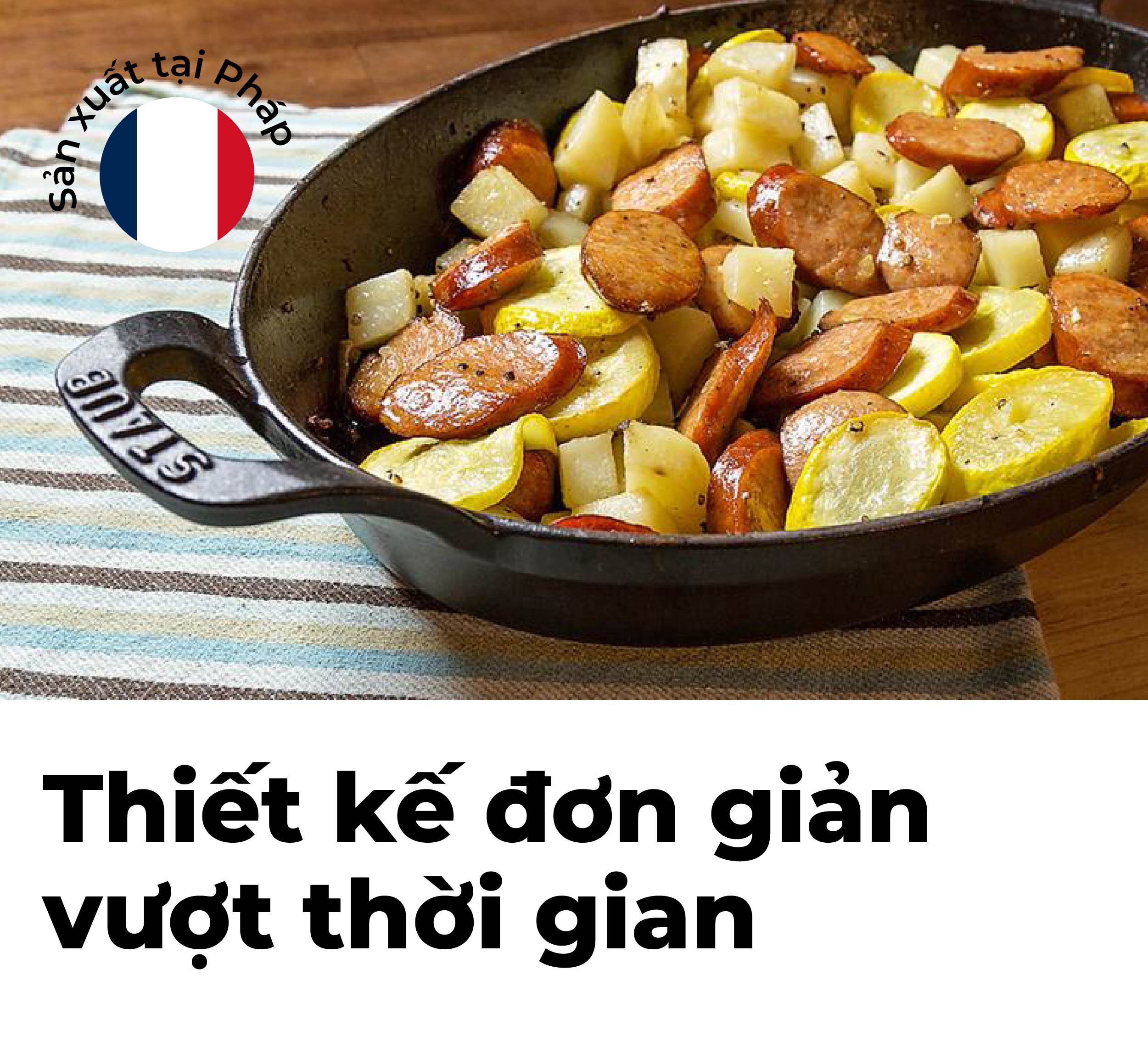 Staub - Khay oval màu đen - 37cm (B)
