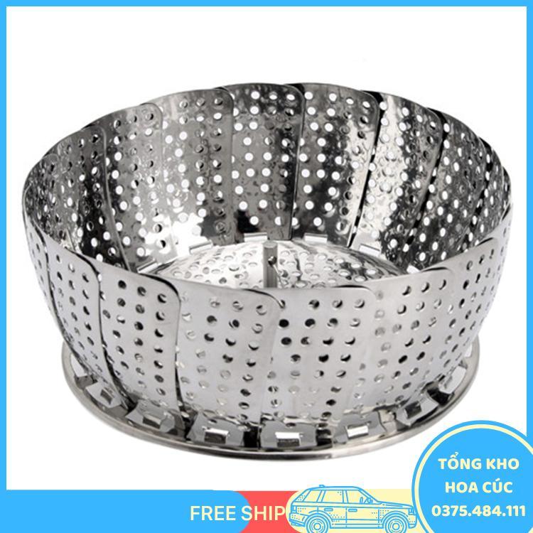 Rổ Hấp Xửng Hấp Inox Xếp Gọn + Tặng 1 Dụng Cụ Gắp Nóng - Vận Chuyển Miễn Phí Toàn Quốc