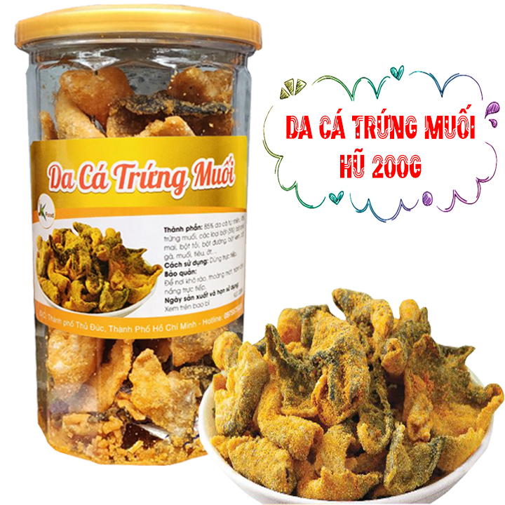 DA CÁ LẮC TRỨNG MUỐI GIÒN NGON - MỖI HŨ 200G HIỆU SK FOOD