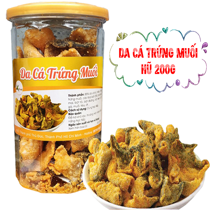 [COMBO 2 HŨ] DA CÁ LẮC TRỨNG MUỐI GIÒN NGON - MỖI HŨ 200G HIỆU SK FOOD