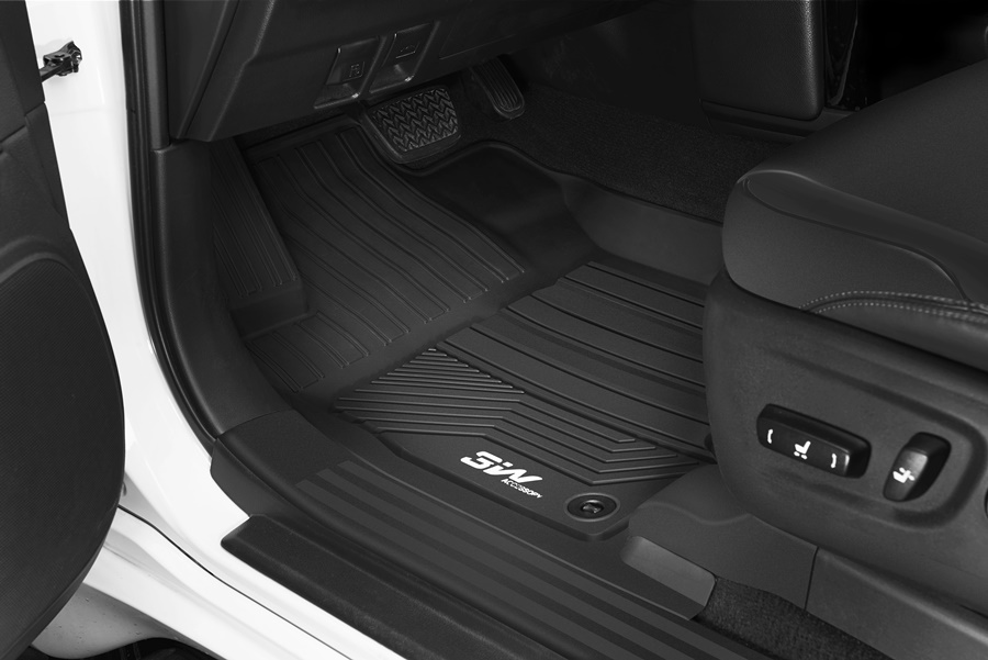Thảm lót sàn xe ô tô Toyota Highlander 2021 Nhãn hiệu Macsim 3W chất liệu nhựa TPE đúc khuôn cao cấp - màu đen