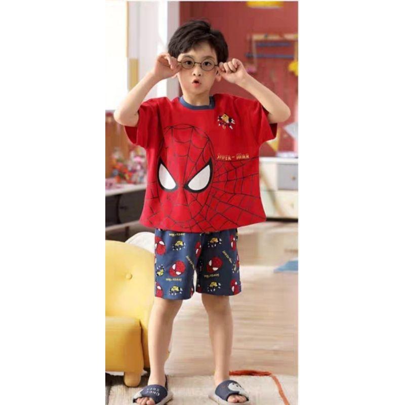 Bộ thun cotton siêu nhân nhện Spider Man bé trai (12-40 kg