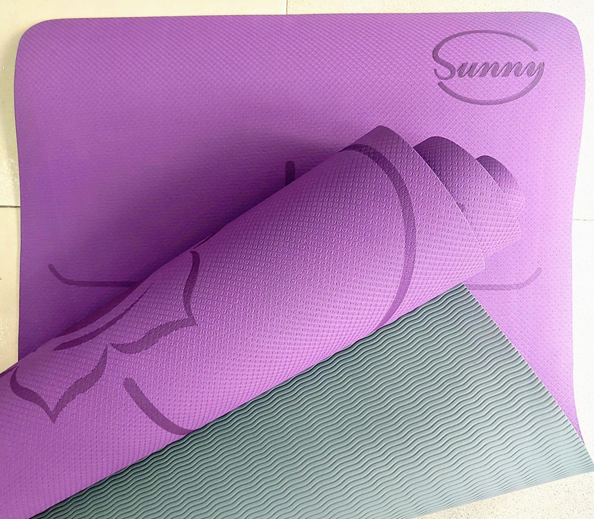 THẢM TẬP YOGA TPE ĐỊNH TUYẾN SUNNY 2 LỚP 6MM - TẶNG TÚI ĐỰNG THẢM YOGA