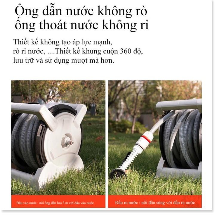 Khung cuộn ống nước tưới sân vườn 15m dây - Gia Dụng SG