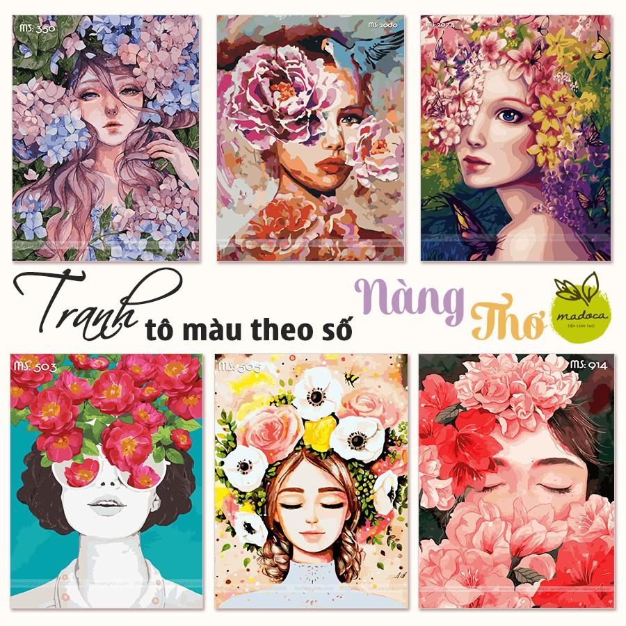 [TỔNG HỢP TRANH MADOCA] Tranh sơn dầu số hóa tự tô màu CÔ ẤY! (có khung 40x50cm)