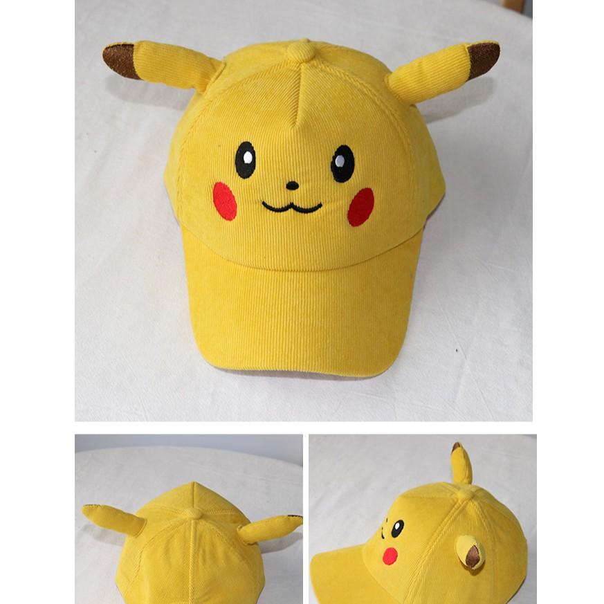 Nón Lưỡi Trai Pikachu, Mũ Tai Bèo Pikachu Dễ Thương Cho Bé Từ 1-2 Tuổi Chất Vải Nhung Mềm Mại