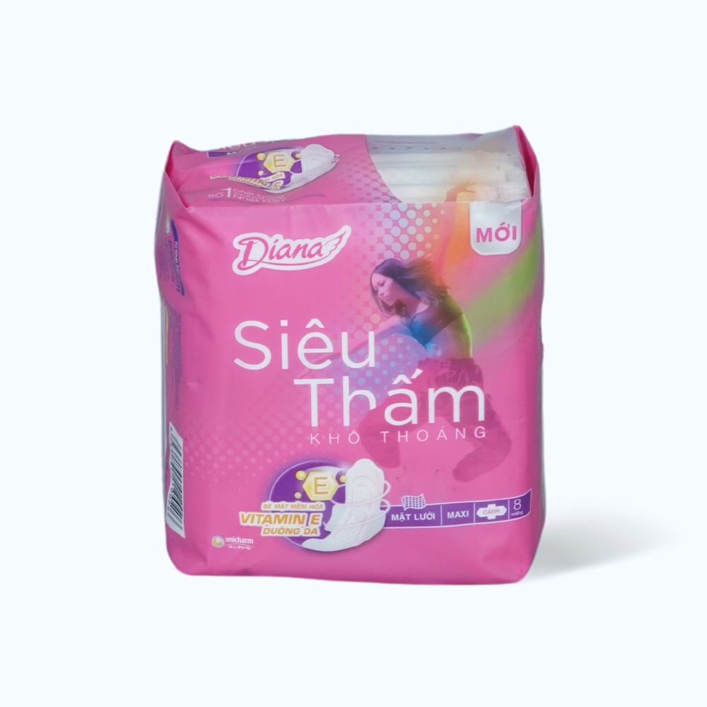Băng vệ sinh siêu thấm siêu mỏng cánh Diana (8 miếng/gói)