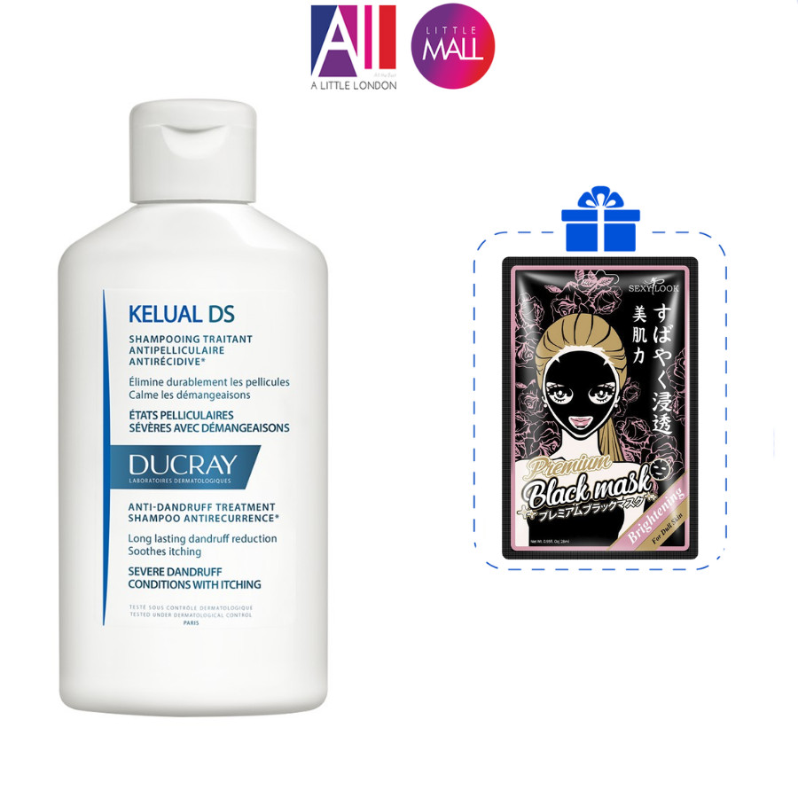 Dầu gội cho gầu nặng, giảm tái phát Ducray Kelual DS Shampoo 100ml TẶNG mặt nạ Sexylook (Nhập khẩu)