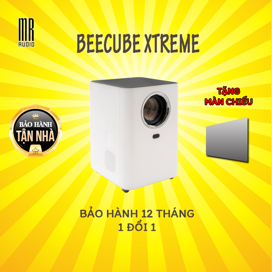 Máy chiếu mini Beecube Xtreme 200 inch - FullHD - Android 9.0 - Máy chiếu phim 4K kết nối điện thoại