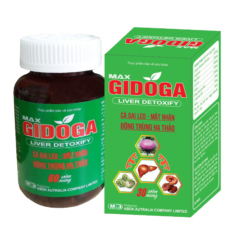 Thực phẩm bảo vệ sức khoẻ MAX GIDOGA LIVER DETOXIFY hộp 60 viên- Hỗ trợ điều trị viêm gan, xơ gan, gan nhiễm mỡ