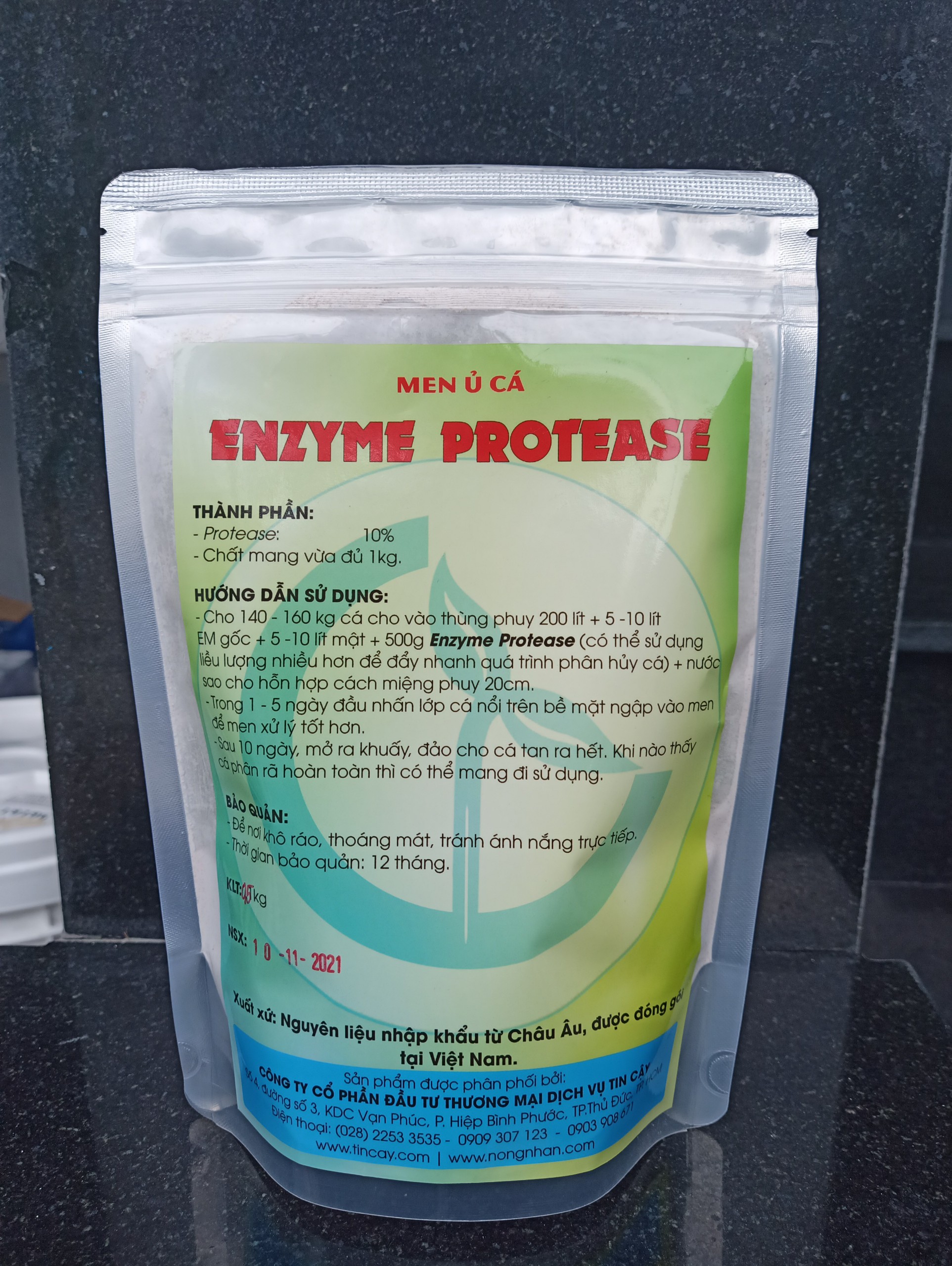 Men Ủ Phân Cá Protease - Giảm Mùi Hôi Khi Ủ Cá (Gói 500gr)