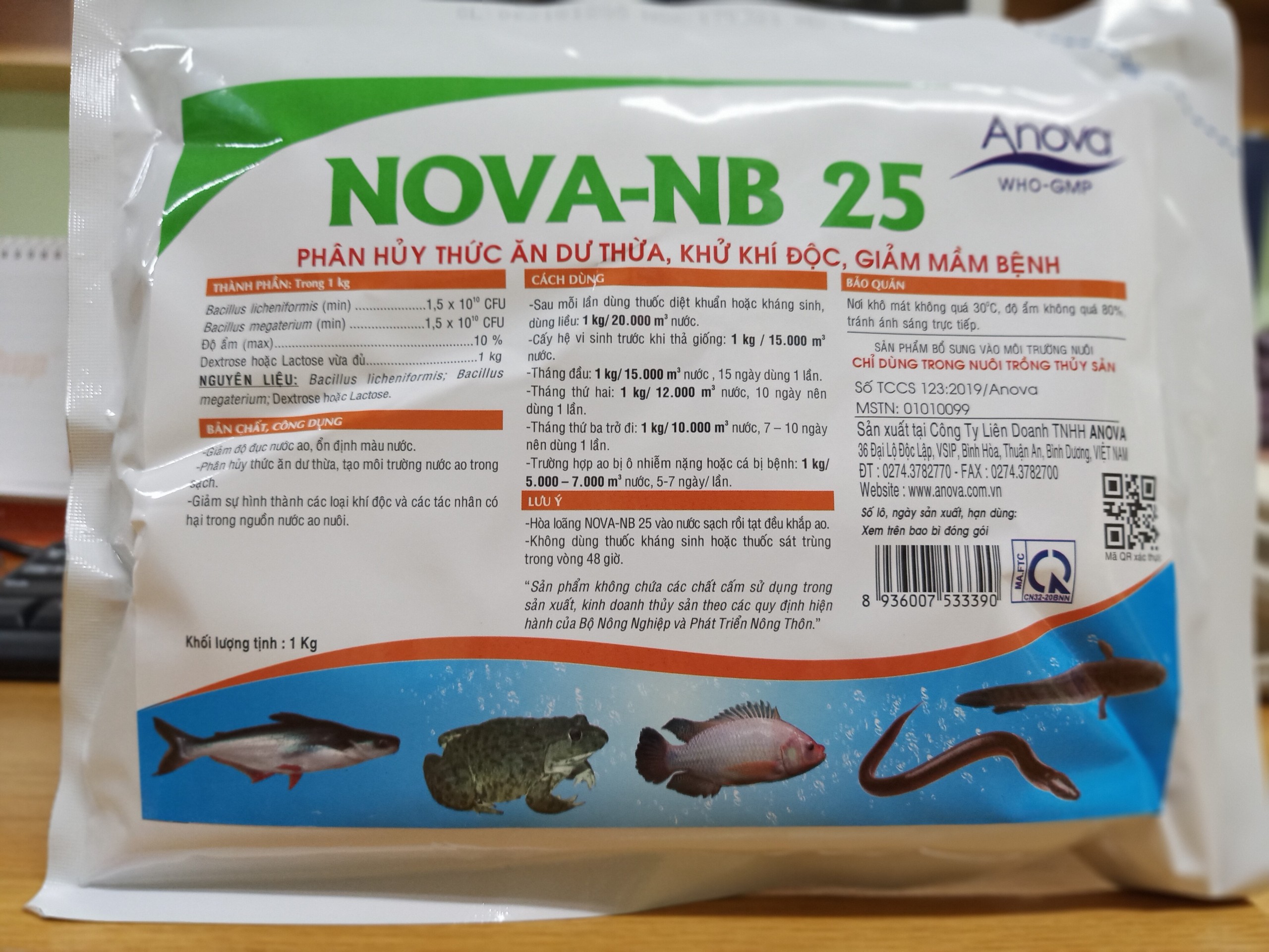 Chế Phẩm Sinh Học Xử Lý Môi Trường Nước Ao Cá NB25
