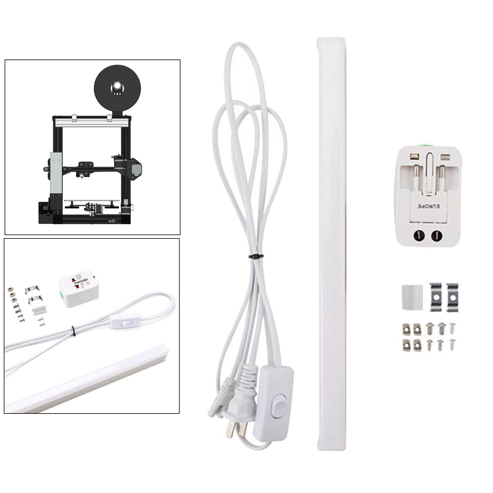 3D Printer LED Tube Night Light Kit with Switch Cable for CR-10 ENDER-3
