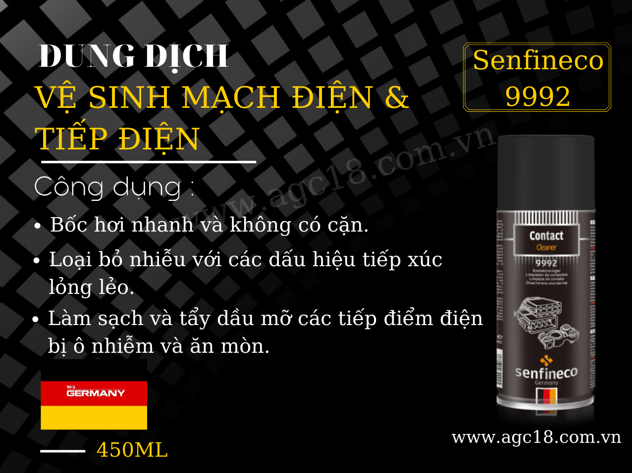 Dung dịch vệ sinh mạch điện &amp; tiếp điện Senfineco 9992