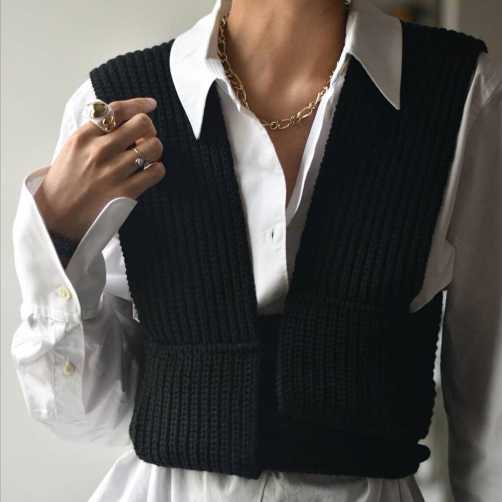 Knitted Tank Top Sleeveless Vest DIY Wear