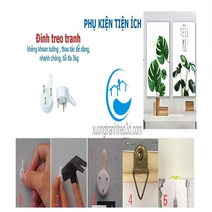 Tranh treo tường phòng khách 5 tấm/Gỗ MDF kích thước 0.9M x 1.5M