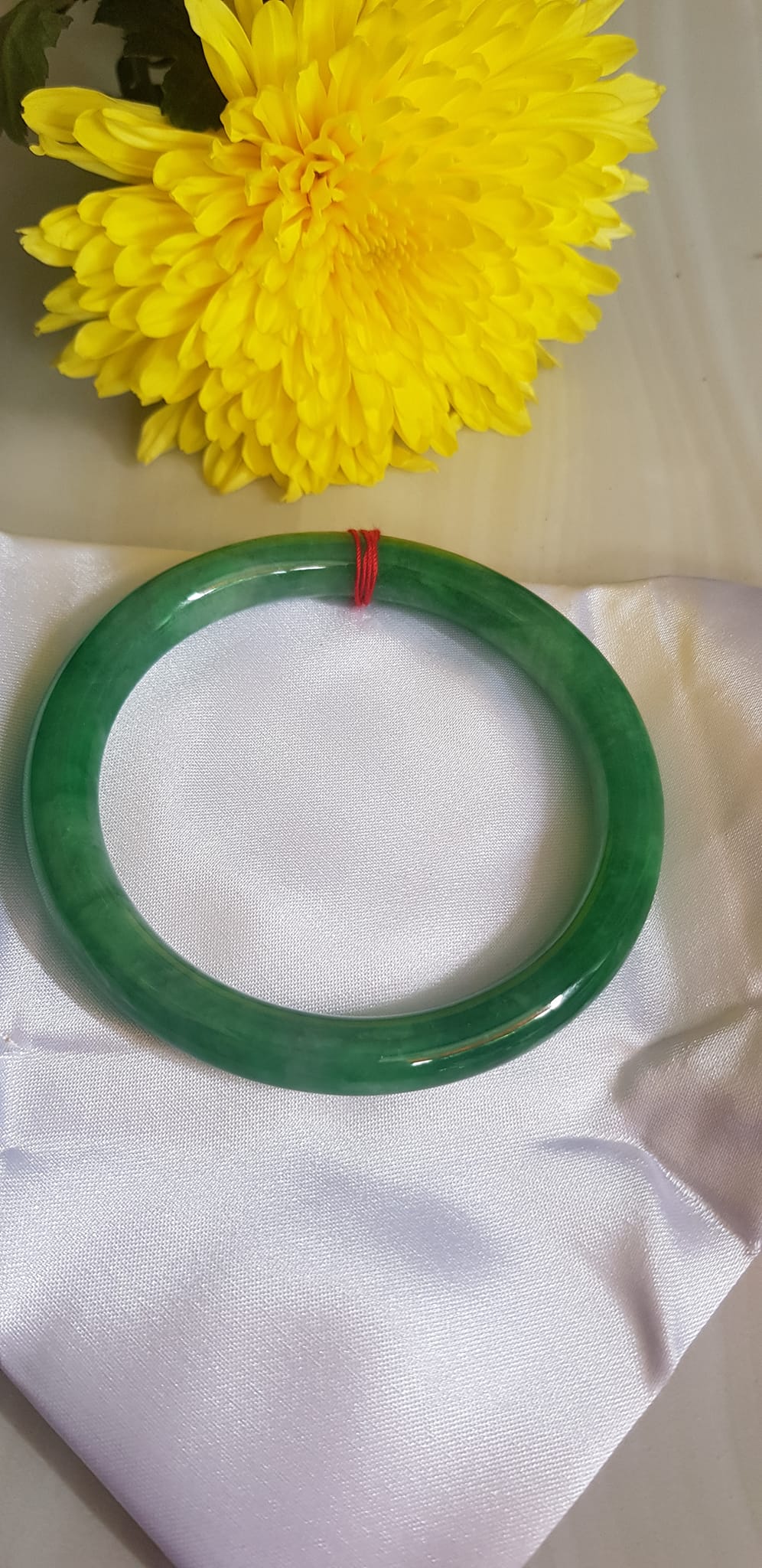 Vòng tay Nam size to đá Cẩm Thạch Đậu Lý QC 66mm x cọng 10mm Vòng màu xanh đậu lý bông đậm đẹp Nam tay to Cân Nặng 78kg - 90kg đeo ạ