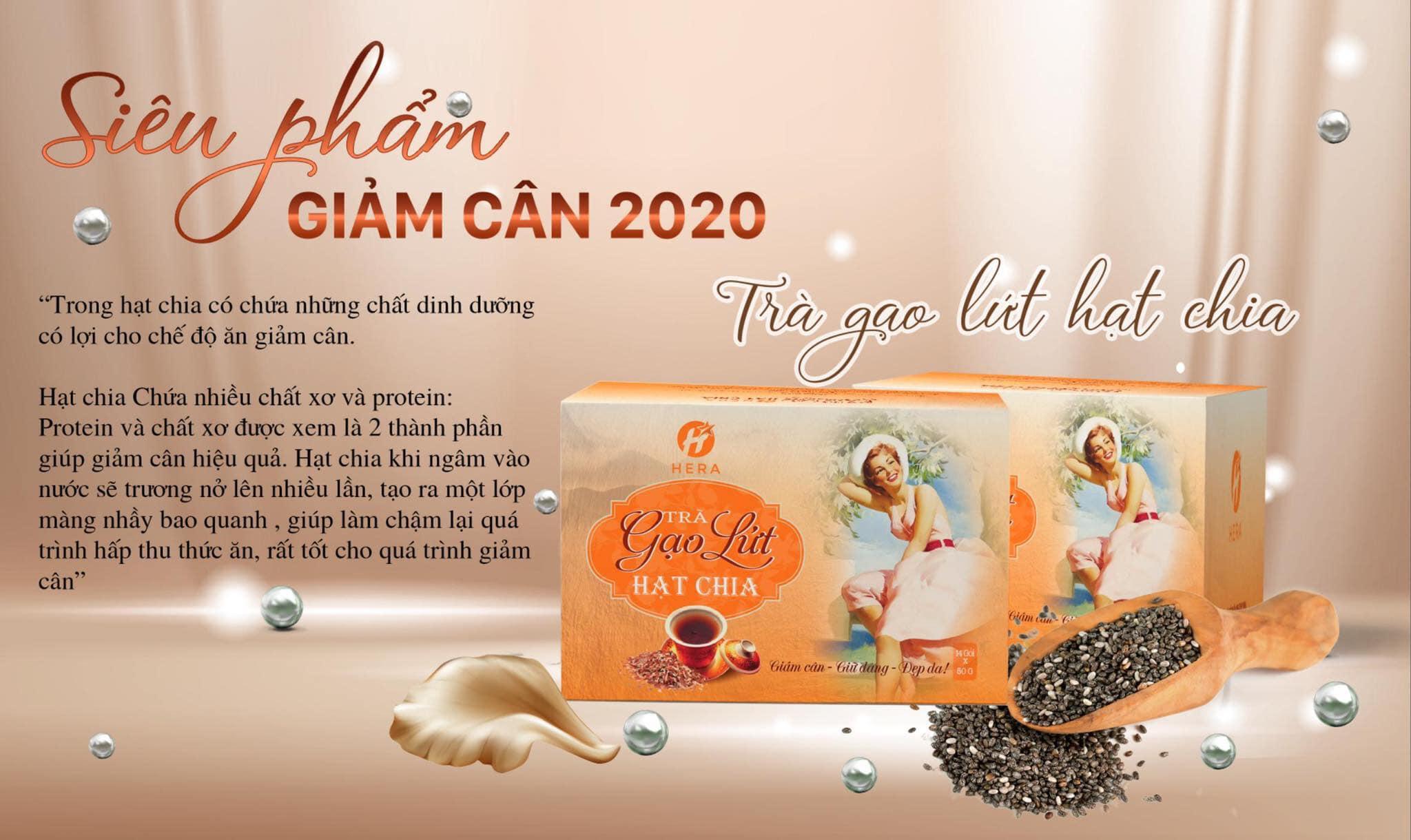 Trà hỗ trợ giảm cân gạo lứt hạt chia HERA