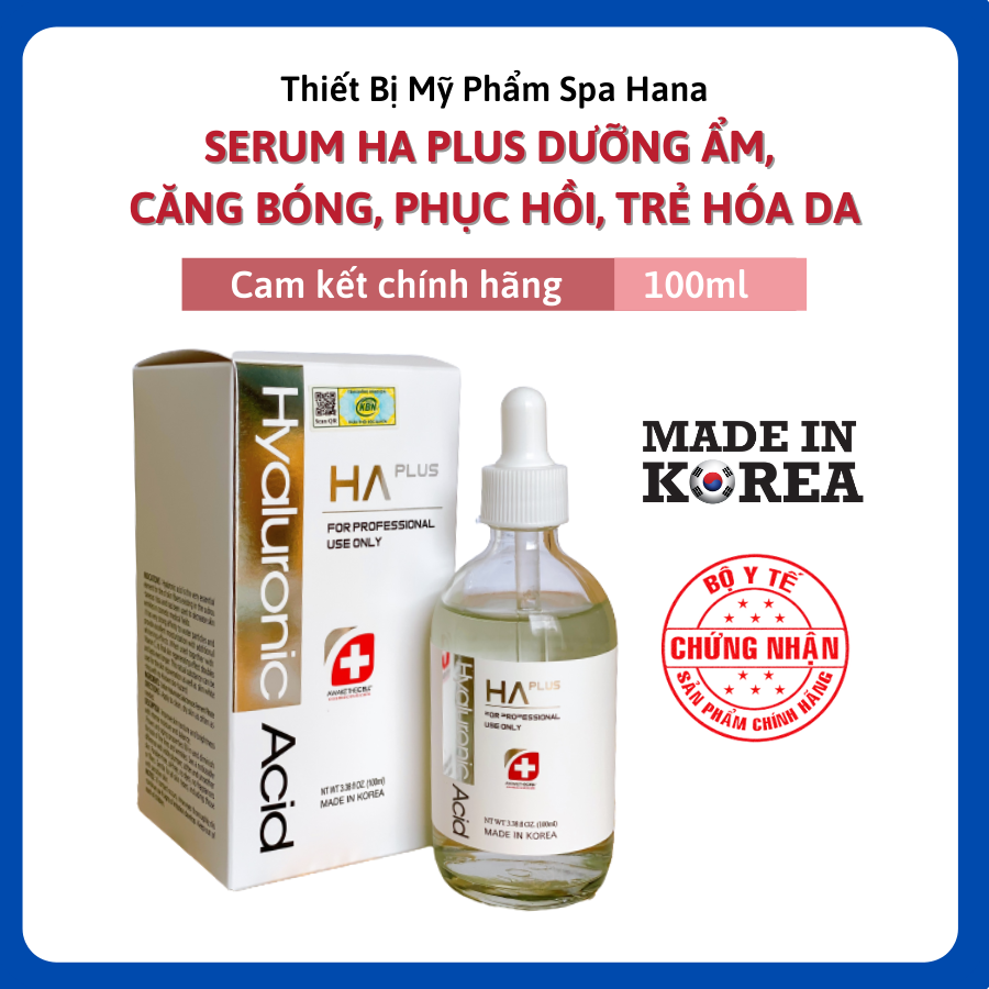 Serum HA Plus 100ml - Cấp Nước, Dưỡng Ẩm, Căng Bóng Da, Mờ Nếp Nhăn