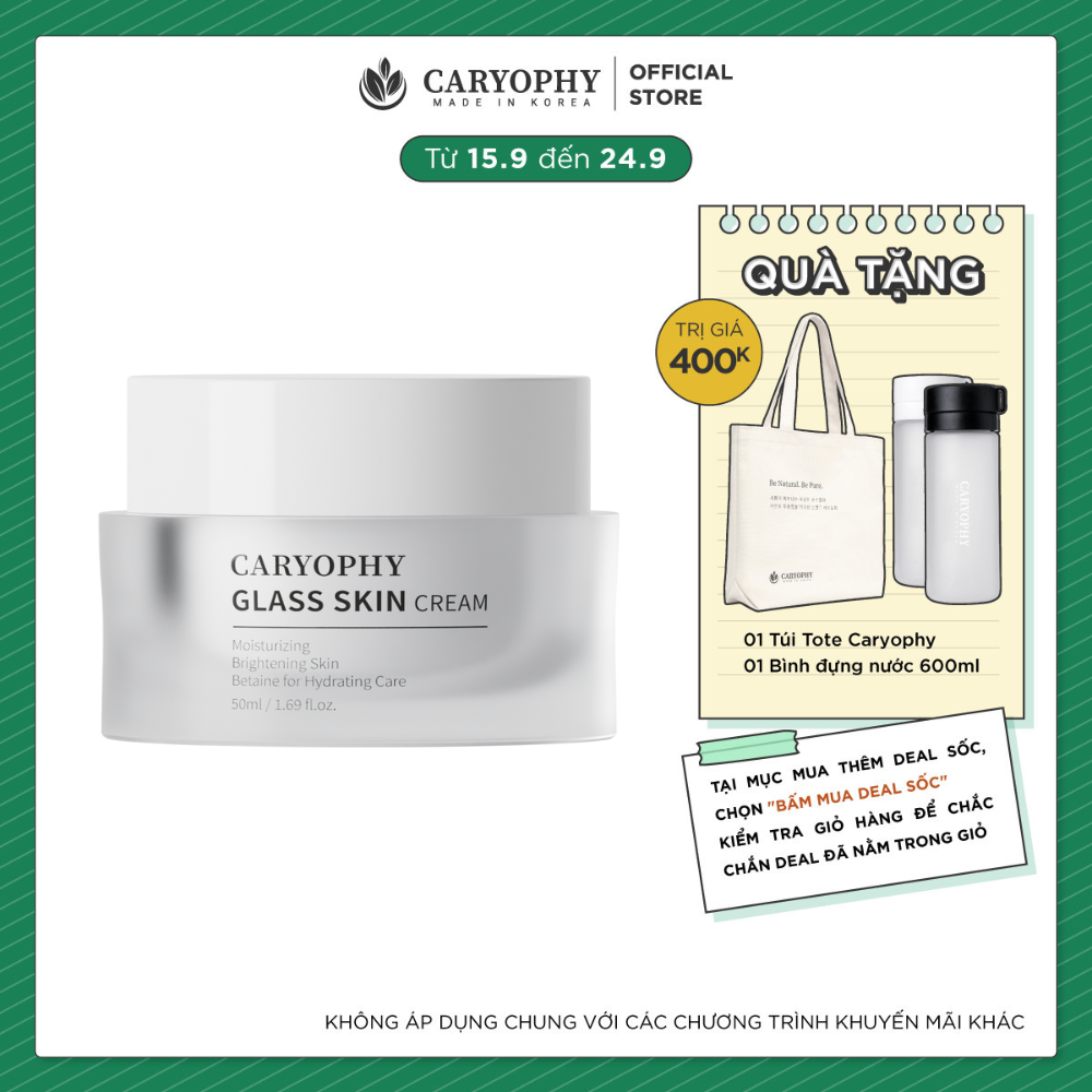 Kem dưỡng ẩm sáng da Caryophy Glass Skin Cream 50ml