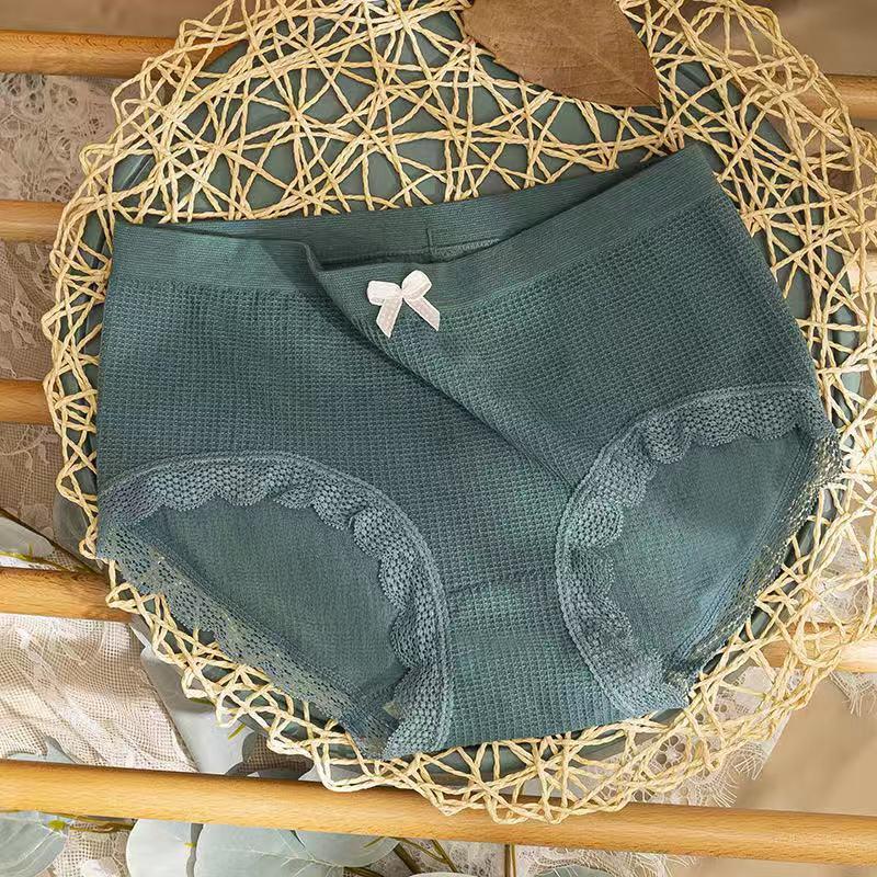 Set 10 quần lót nữ cotton viền ren kháng khuẩn nhiều màu QLN38