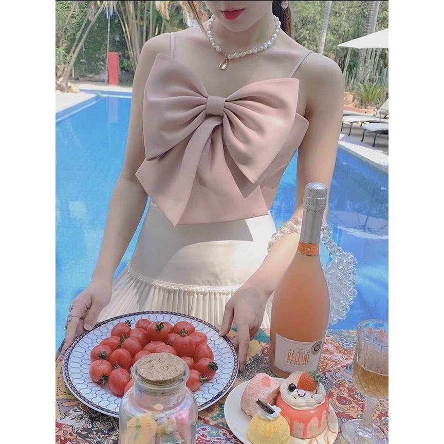 ÁO CROPTOP 2 DÂY NƠ TO CỰC SEXY NHA CÁC NÀNG IU - Red