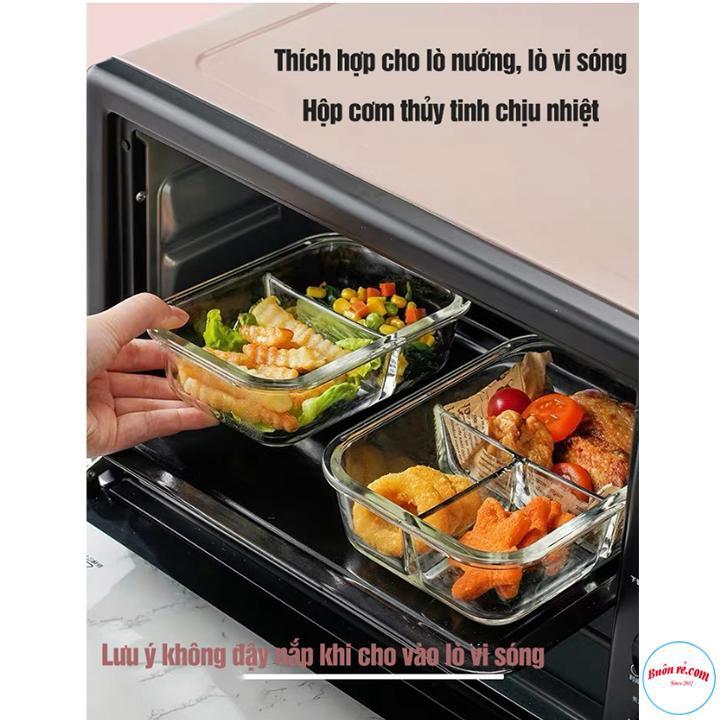 Combo 6 Hộp Cơm 3 Ngăn Chất Liệu Thủy Tinh Cường Lực 00873