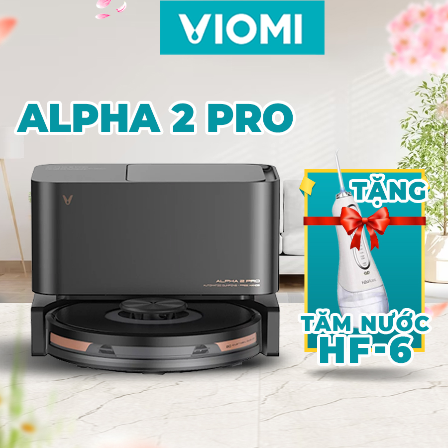 Robot Hút Bụi Lau Nhà Thông Minh Viomi Alpha 2 Pro Lực Hút 4000Pa, Lưu Bản Đồ 5 Tầng - Bản Quốc Tế - Hàng Chính Hãng
