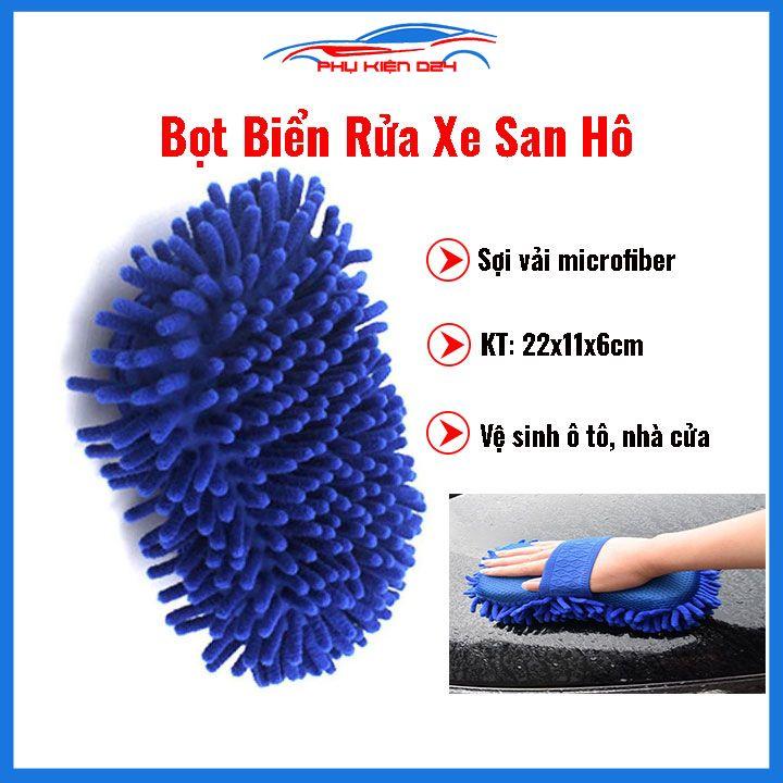 Miếng rửa xe san hô sợi vải Microfiber vệ sinh lau rửa ô tô nhà cửa