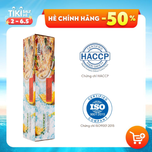 MÀNG BỌC THỰC PHẨM SATISFIED 30 CM X 200M - DÙNG ĐƯỢC CHO LÒ VI SÓNG - KHÔNG CHỨA CHẤT PHỤ GIA ĐỘC HẠI- SẢN XUẤT CHUẨN SỐ MÉT- AN TOÀN CHO NGƯỜI TIÊU DÙNG