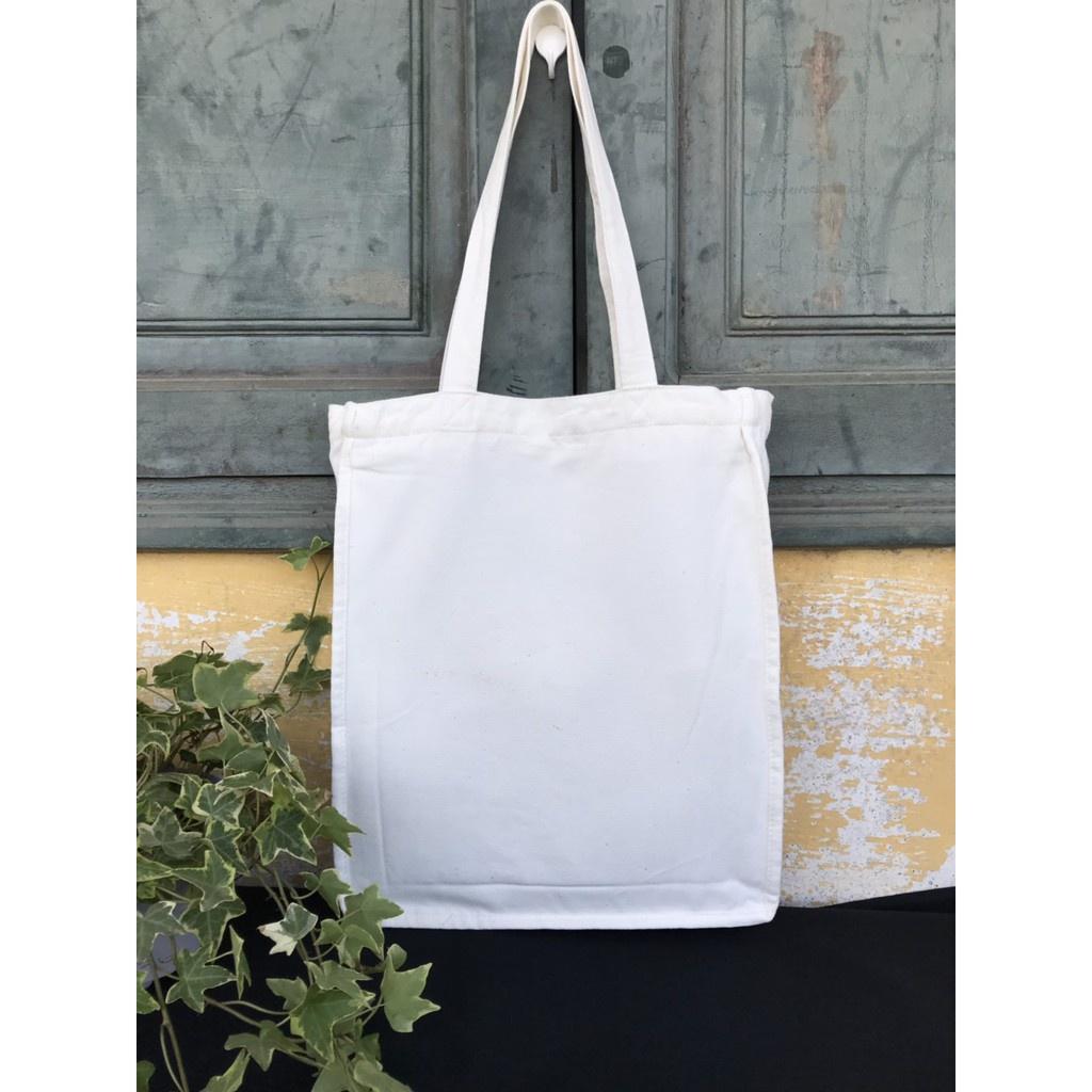 Túi tote vải canvas trơn màu trắng