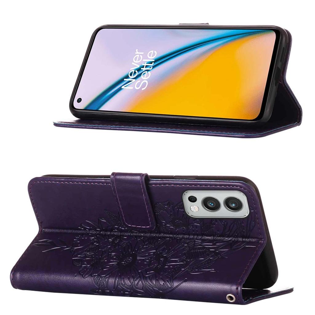 Ốp điện thoại da dạng ví dập nổi hình bướm cho OnePlus Nord N10 N100 N200 Nord 2 CE 5G