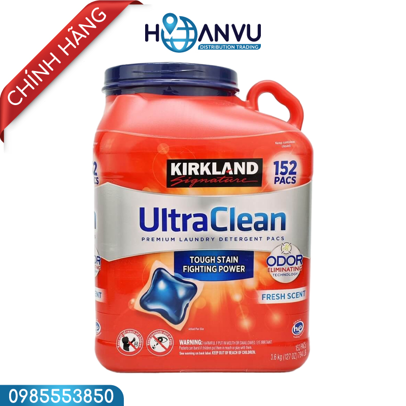 Viên Giặt Kirkland Ultra Clean 152 Viên - Mỹ