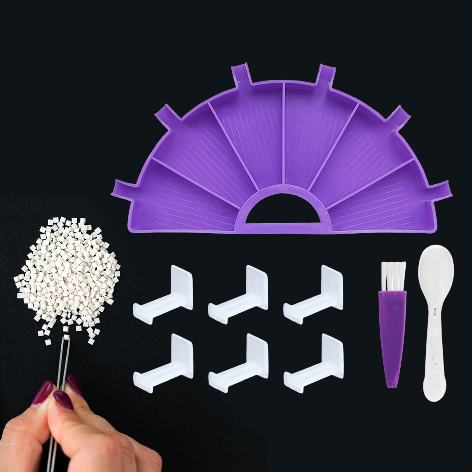 5D Diamond Paintings Accessories, Container Organizer Rhinestone Plate Tray Diamond Cleaning Brush Diamond Paint Tray Holder, DIY Craft