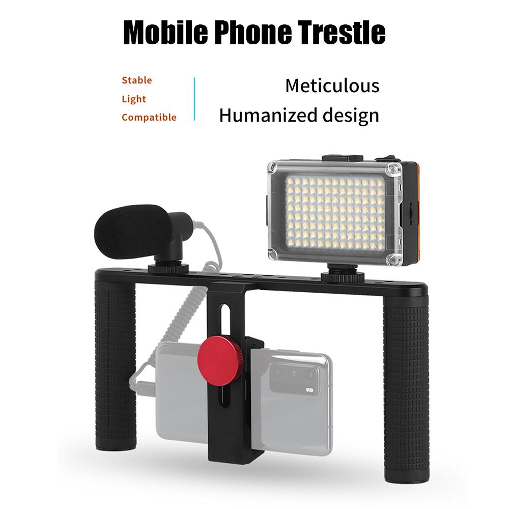 Tay cầm kép có đèn LED  mini hai màu 3200K-6400K Hợp kim nhôm