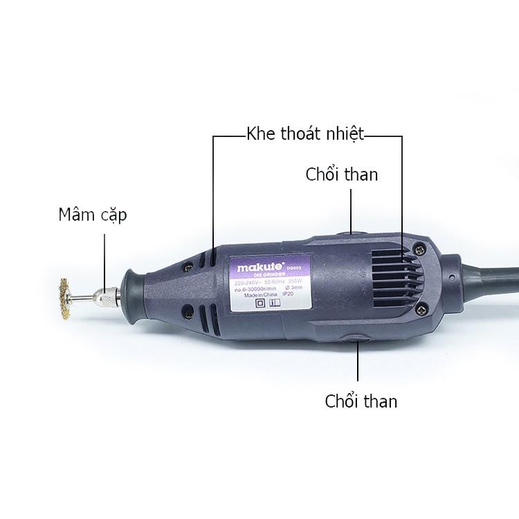 Bộ máy mài khuôn mini Makute DG002, Lõi đồng 100%, công xuất 350W