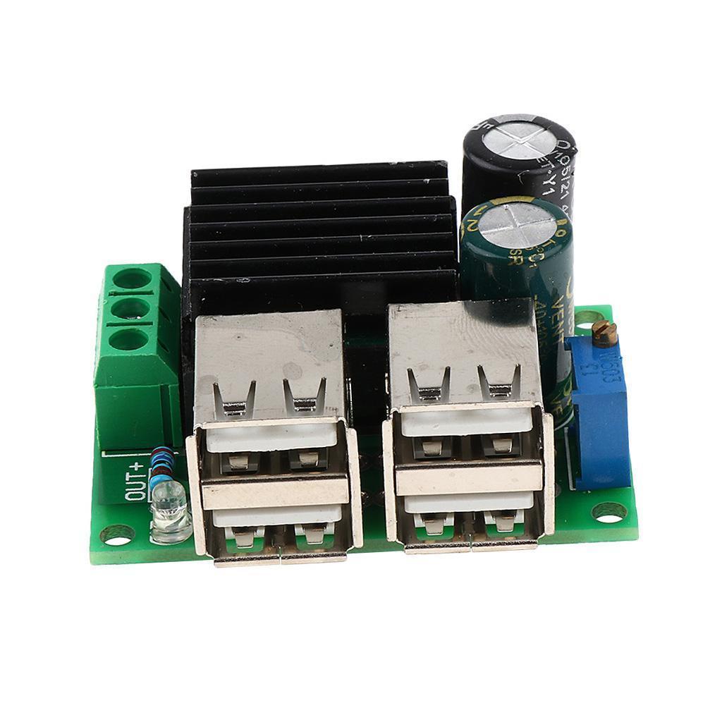 DC 9V 12V 24V 35V to 3-6V Adjustable 4-USB Power Module