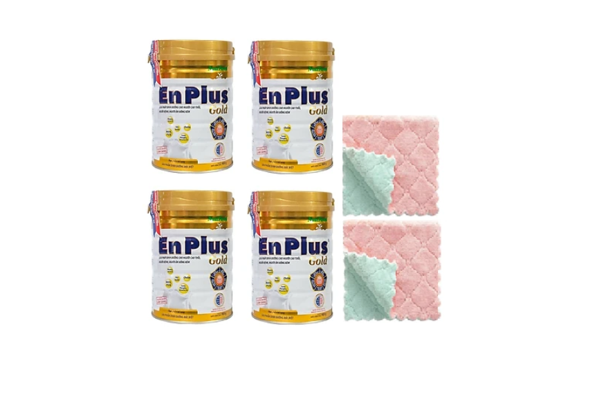 Combo 2 hộp Sữa Bột Nutifood Enplus Gold (900g) – DD hàng ngày cho người trưởng thành, Đặc biệt cho người bệnh-Tặng combo 2 khăn đa năng mềm mịm