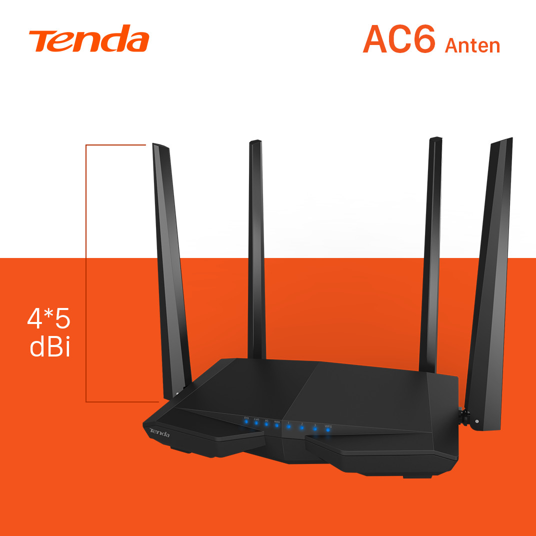 Thiết bị phát Wifi Tenda AC6 Chuẩn AC 1200Mbps - Hàng Chính Hãng