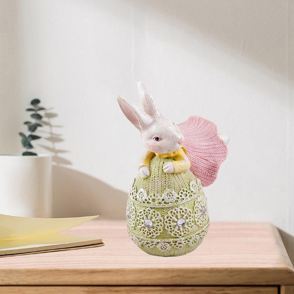 Bunny Rabbit Statue Resin Sculpture Figurine Home Decor Ornament